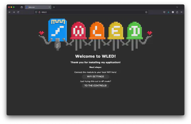 WLED web interface - Welcome