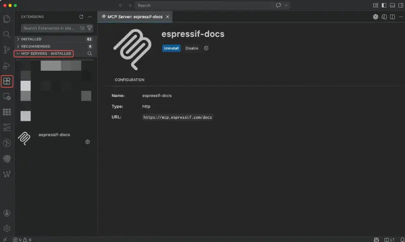 VS Code MCP installed