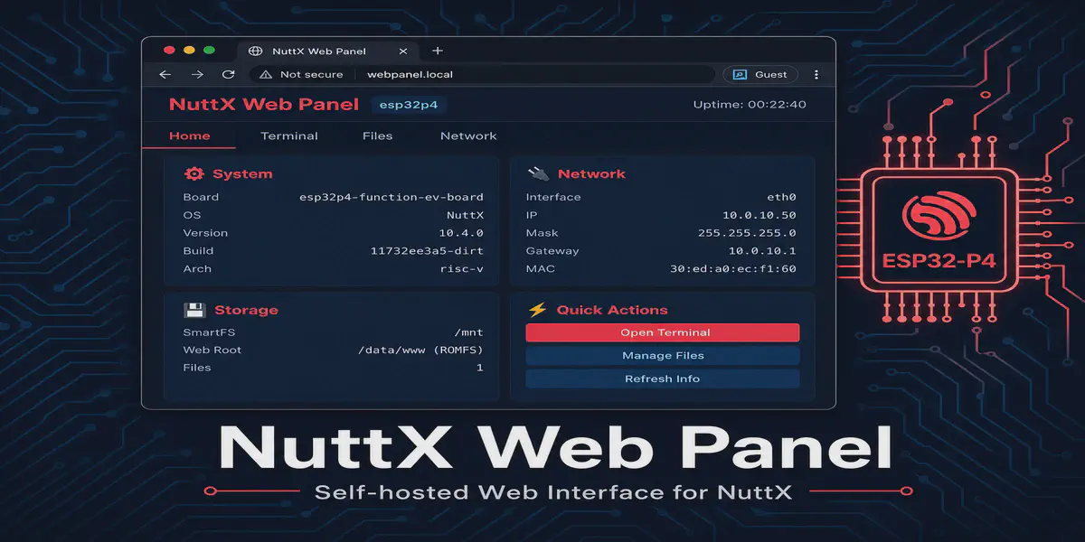 Featured image for NuttX Web Panel: A self-hosted web interface for NuttX