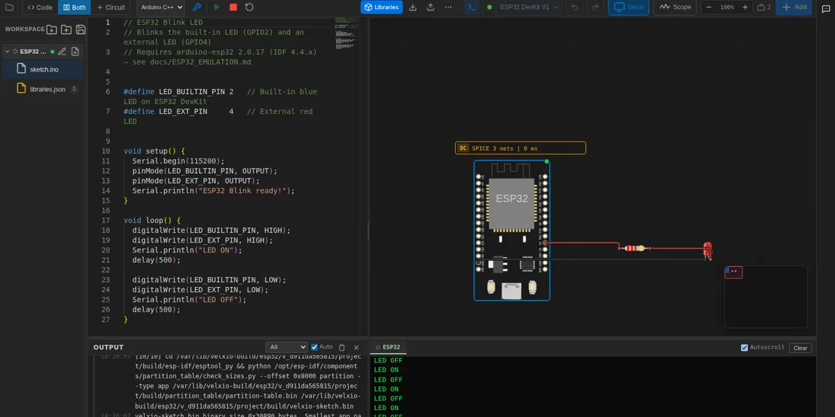 Velxio: Simulador de ESP32 basado en navegador con agentes IA