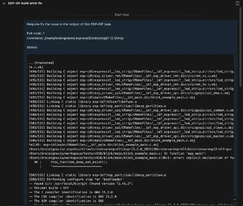 Generated prompt on chat