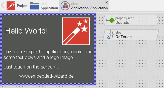 Screenshot from Embedded Wizard Studio.